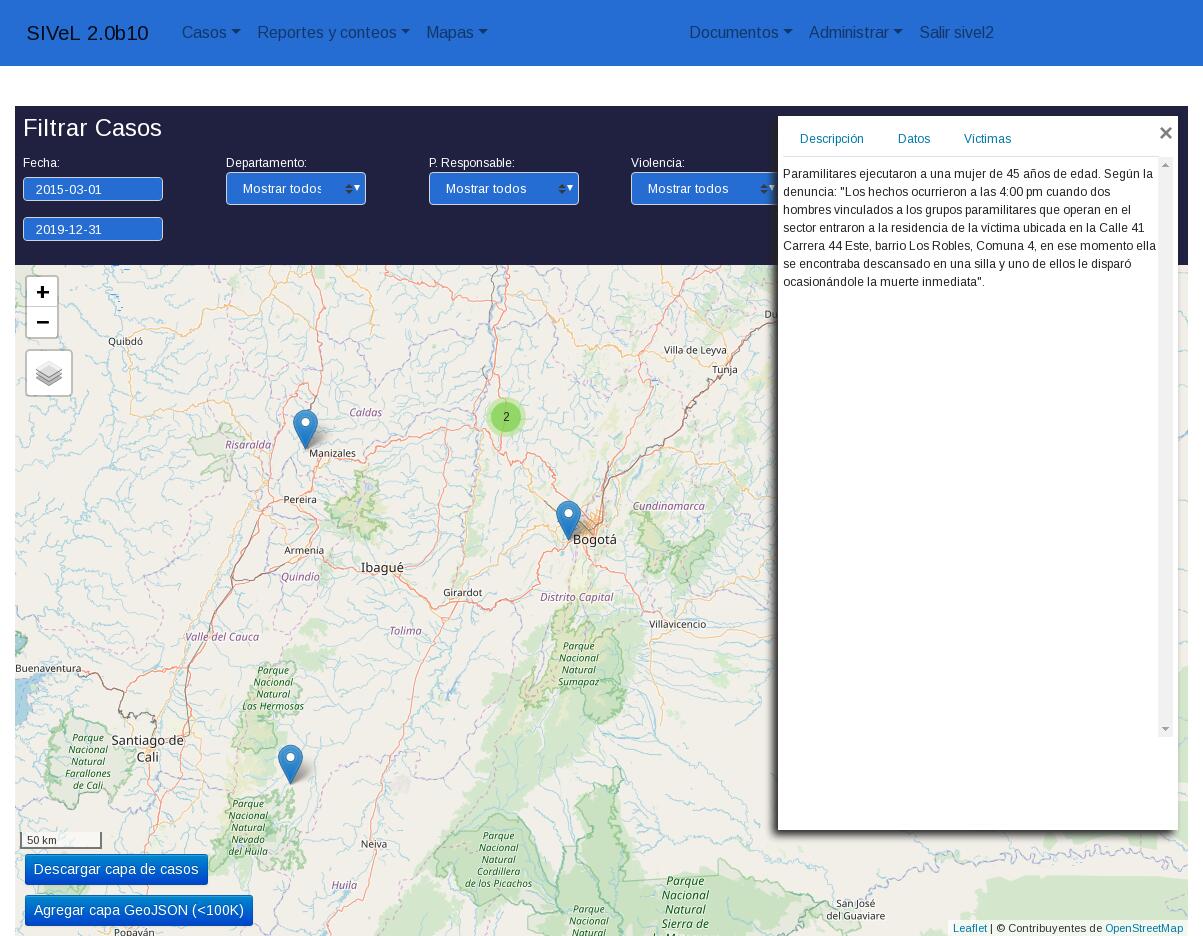 Pantallazo de SIVeL 2